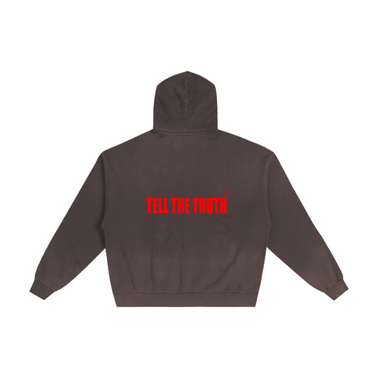 Tell The Truth Hand-Frayed Sunfade Zip Hoodie