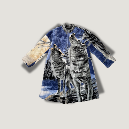 Wolves Fur Trench Coat