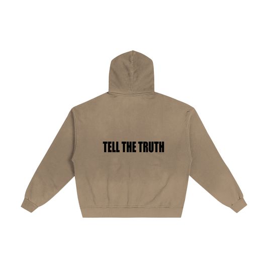 Tell The Truth Emotions Hand-Frayed Sunfade Zip Hoodie