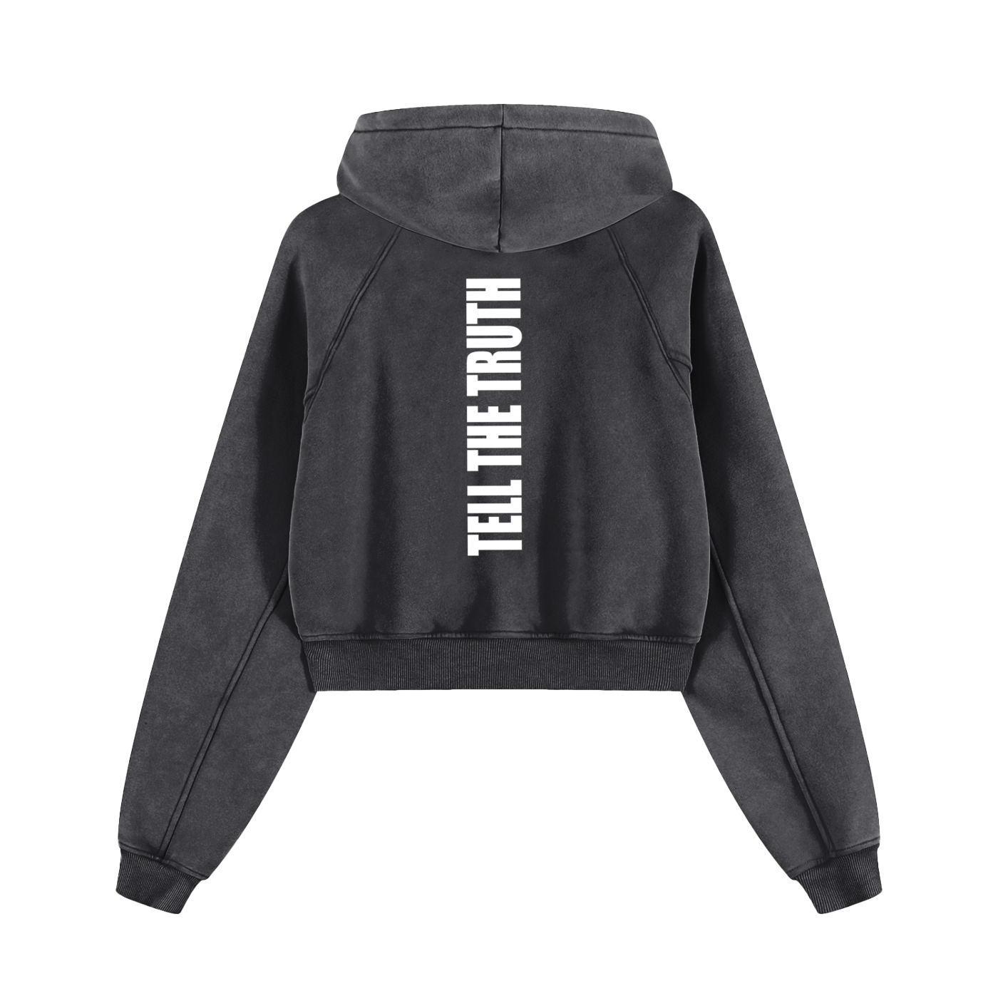 TELL THE TRUTH FEMME  SNOW  WASHED CROPPED HOODIE