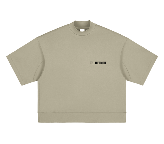 Tell The Truth Heavyweight Oversized Mock Neck T-Shirt