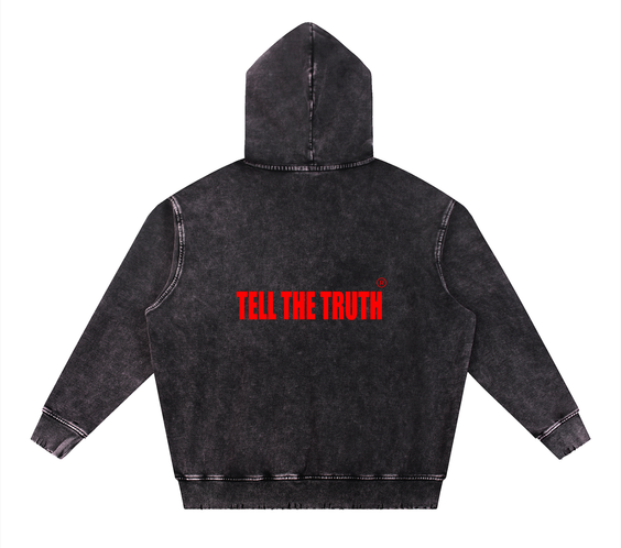 Tell The Truth Hand-Frayed Heavyweight  Hoodie