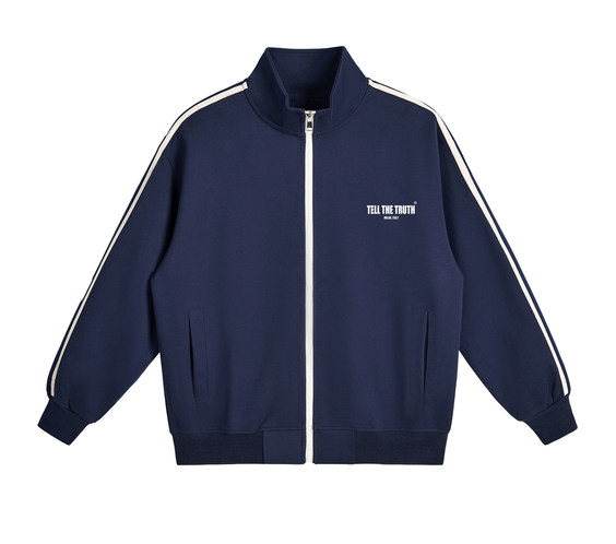 Tell The Truth Side-Stripe Stand Collar  Jacket