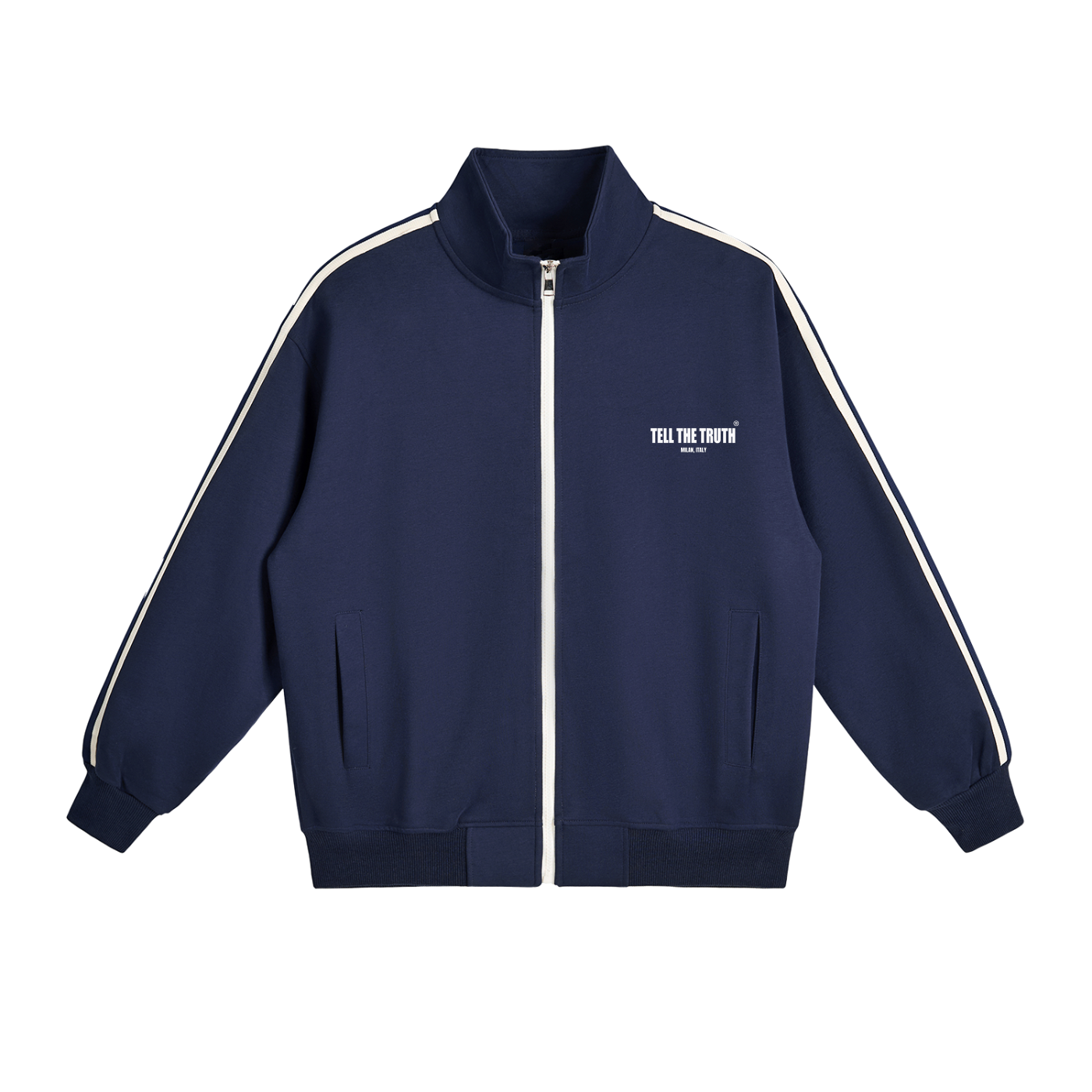 Tell The Truth Side-Stripe Stand Collar  Jacket