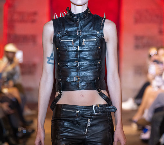 Tell The Truth Straight Sleeveless Leather Vest