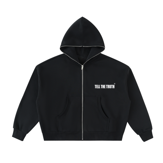 TELL THE TRUTH  Full-Zip Boxy Hoodie
