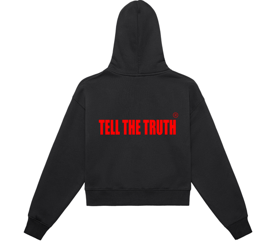 Fleeced Zip-Up Cropped Hoodie