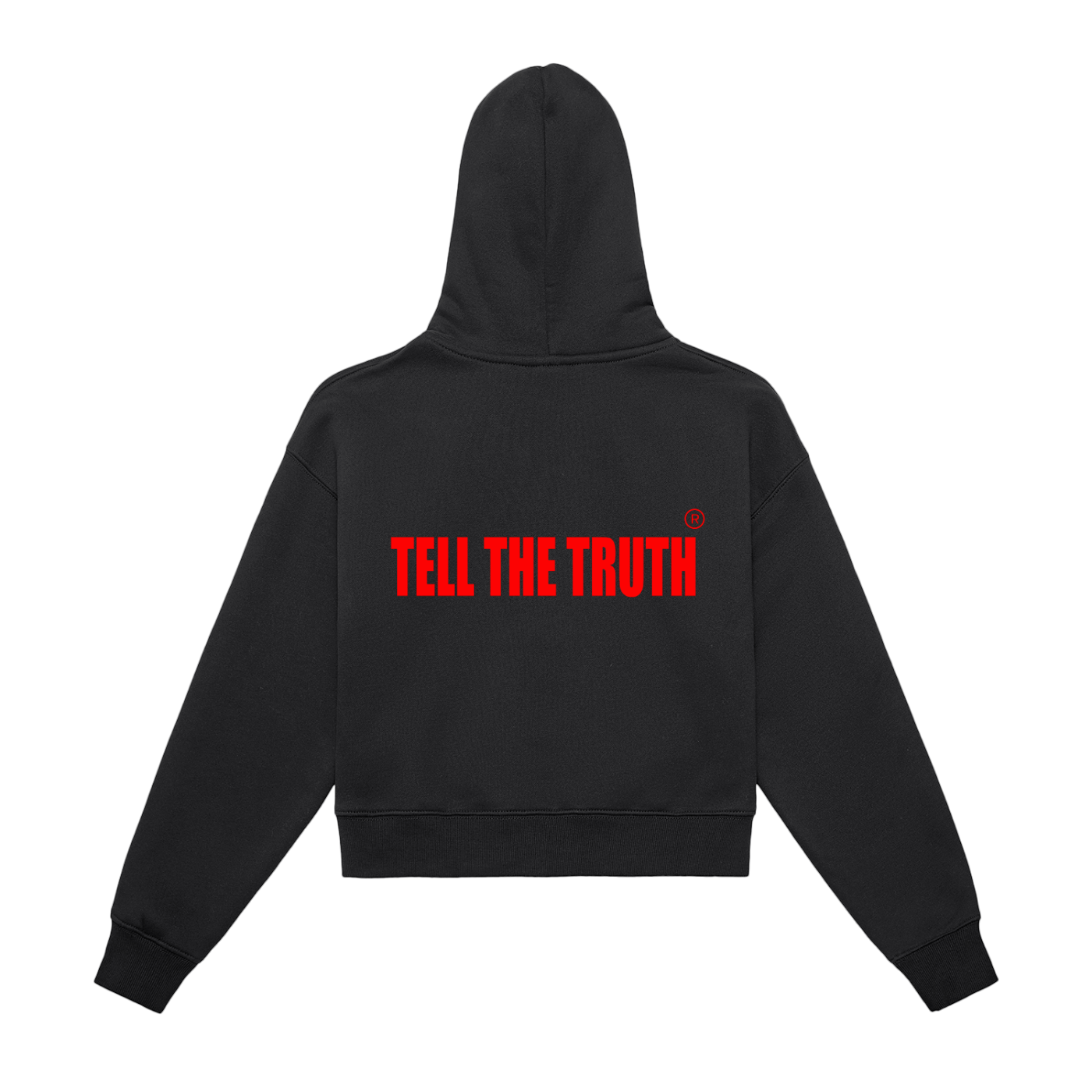 Fleeced Zip-Up Cropped Hoodie
