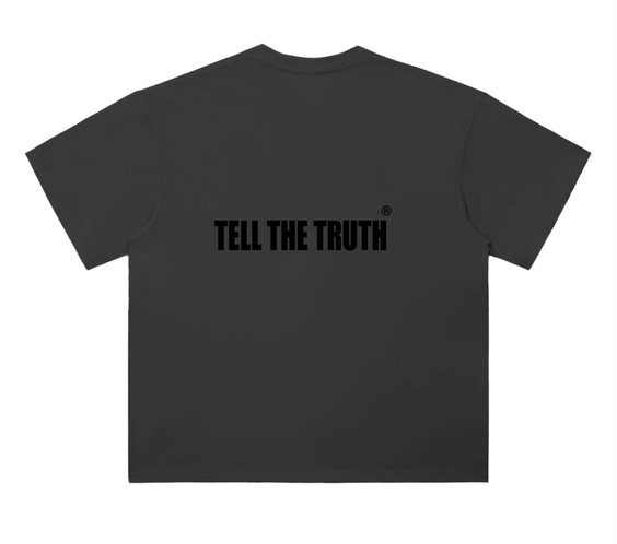 TELL THE TRUTH  Drop Shoulder Cotton T-Shirt