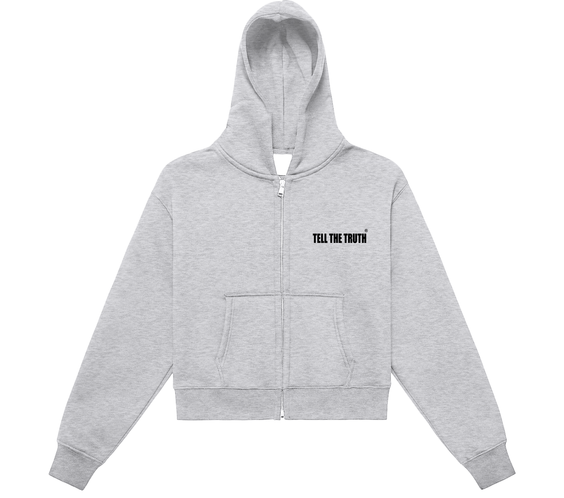 Women's Tell The Truth Fleeced Zip-Up Cropped Hoodie