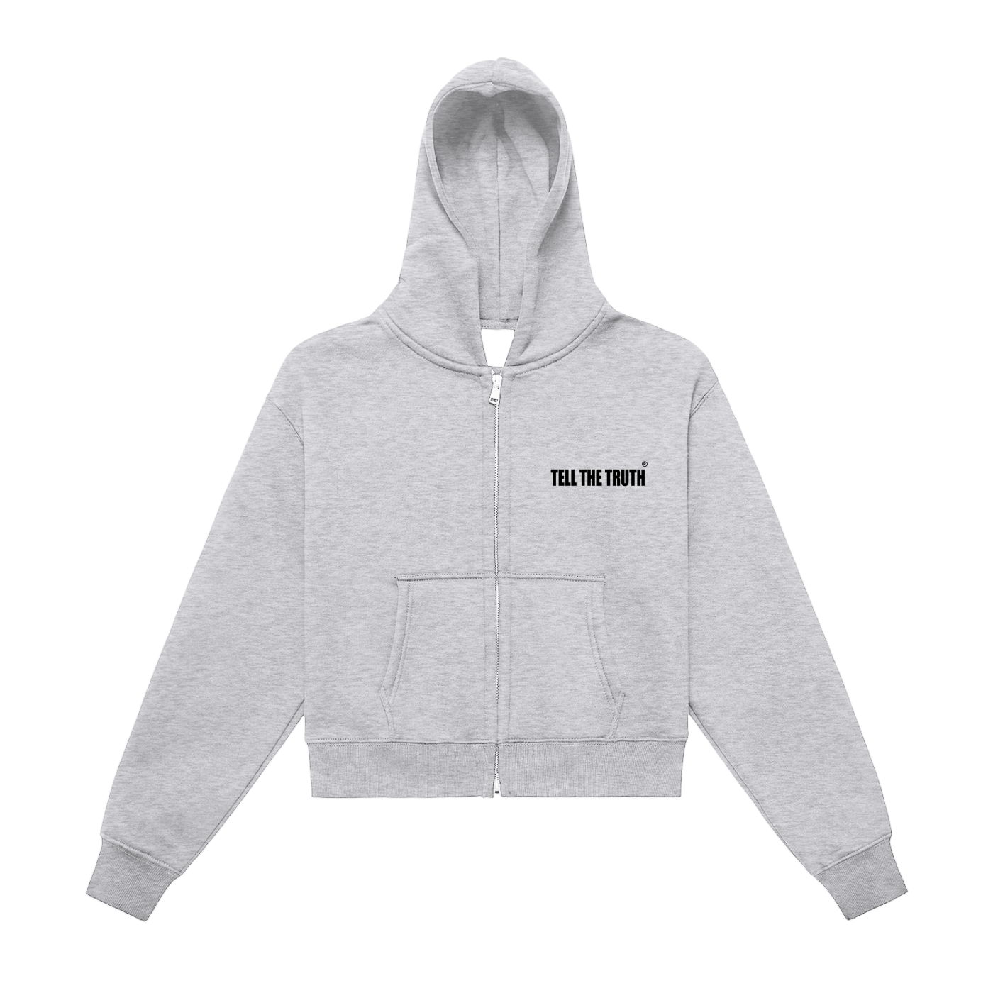 Women's Tell The Truth Fleeced Zip-Up Cropped Hoodie