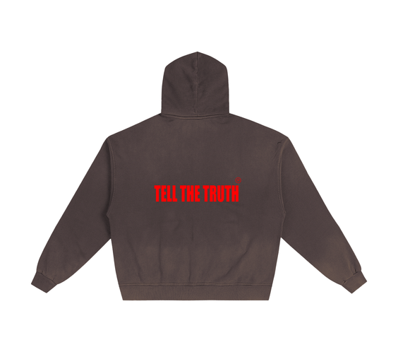 Tell The Truth Hand-Frayed Sunfade Zip Hoodie