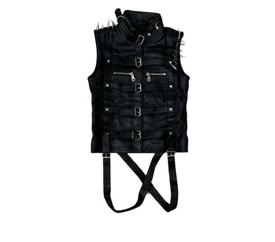 Tell The Truth Straight Sleeveless Leather Vest
