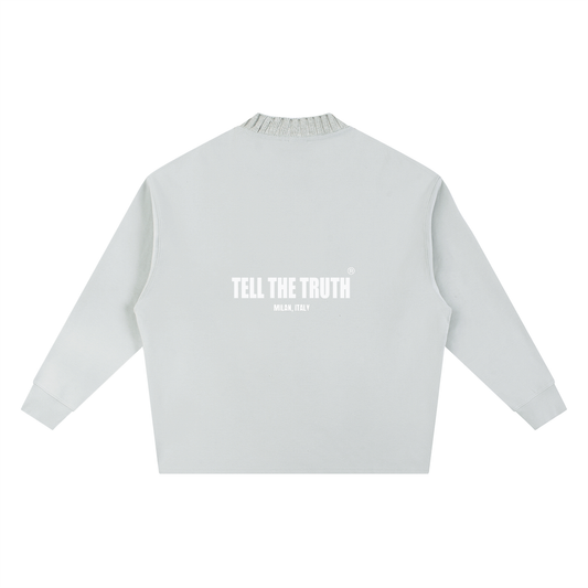 Tell The Truth Knitted Round Neck Oversize Sweatshirt