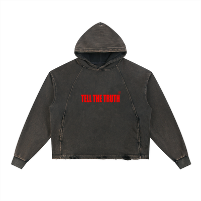 Tell The Truth Vintage Washed Frayed-Hem Hoodie