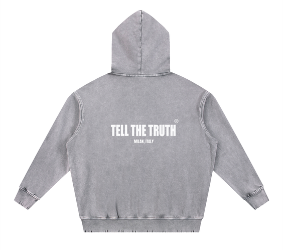 Tell The Truth Hand-Frayed Heavyweight  Hoodie