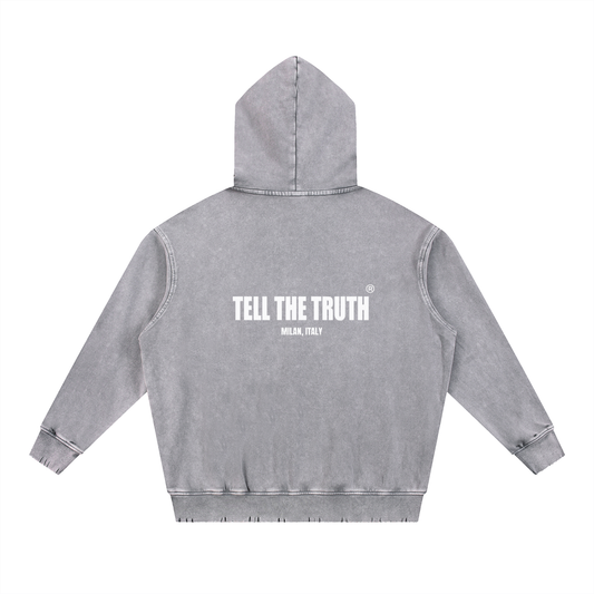 Tell The Truth Hand-Frayed Heavyweight  Hoodie