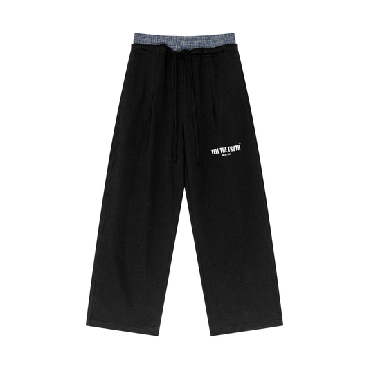 TELL THE TRUTH MILAN Plaid Contrast Waist Pants