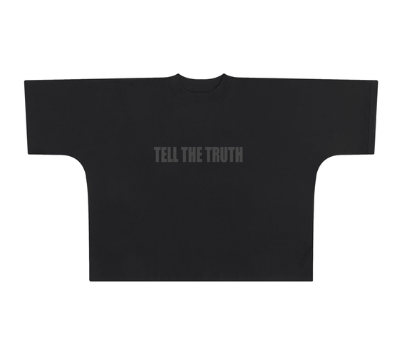 Tell The Truth Oversized One-Piece Pattern Cut Boxy Tee
