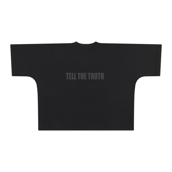 Tell The Truth Oversized One-Piece Pattern Cut Boxy Tee