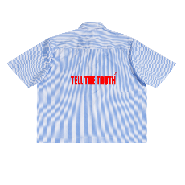 Tell The Truth Oversized Vertical Stripe Boxy Shirt