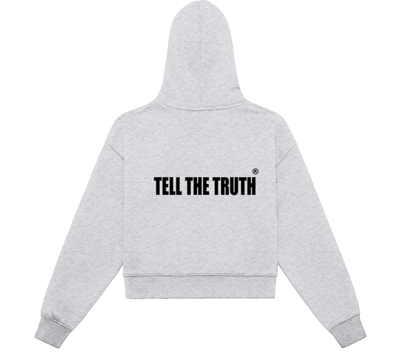 Women's Tell The Truth Fleeced Zip-Up Cropped Hoodie