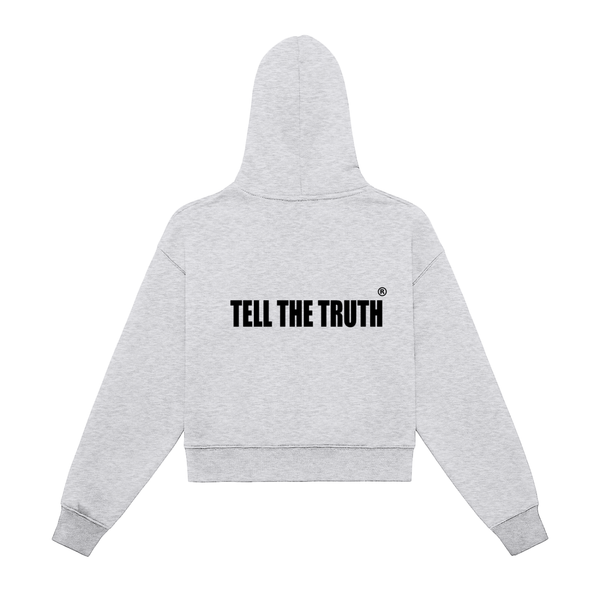 Women's Tell The Truth Fleeced Zip-Up Cropped Hoodie