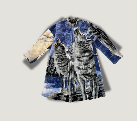 Wolves Fur Trench Coat