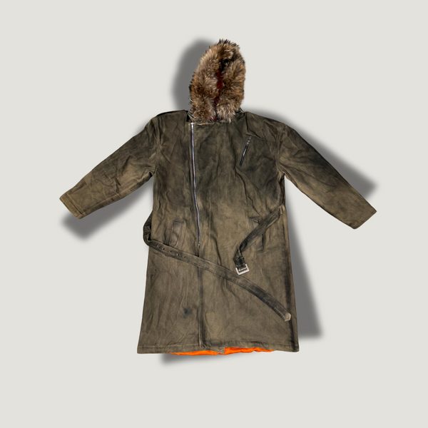 Tell The Truth Denim Trench Coat With Fur Hood