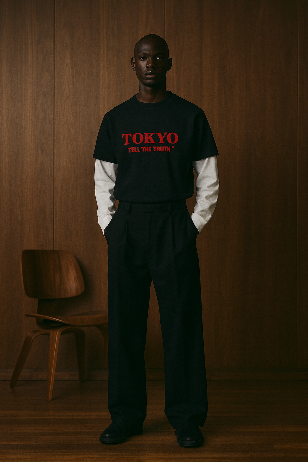 Tokyo Contrast Sleeve Cotton T-Shirt