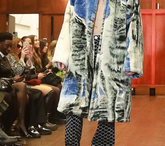 Wolves Fur Trench Coat