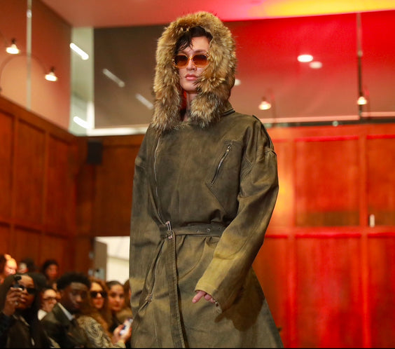 Tell The Truth Denim Trench Coat With Fur Hood