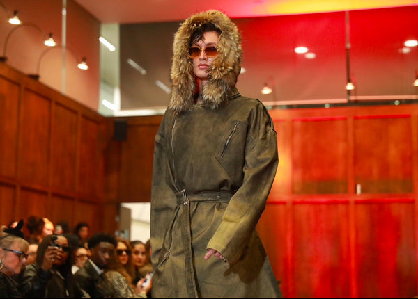 Tell The Truth Denim Trench Coat With Fur Hood