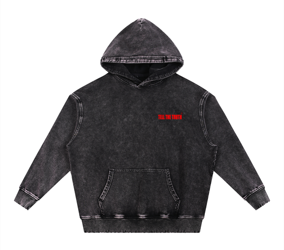 Tell The Truth Hand-Frayed Heavyweight  Hoodie