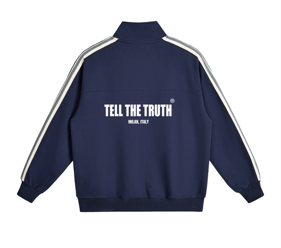 Tell The Truth Side-Stripe Stand Collar  Jacket