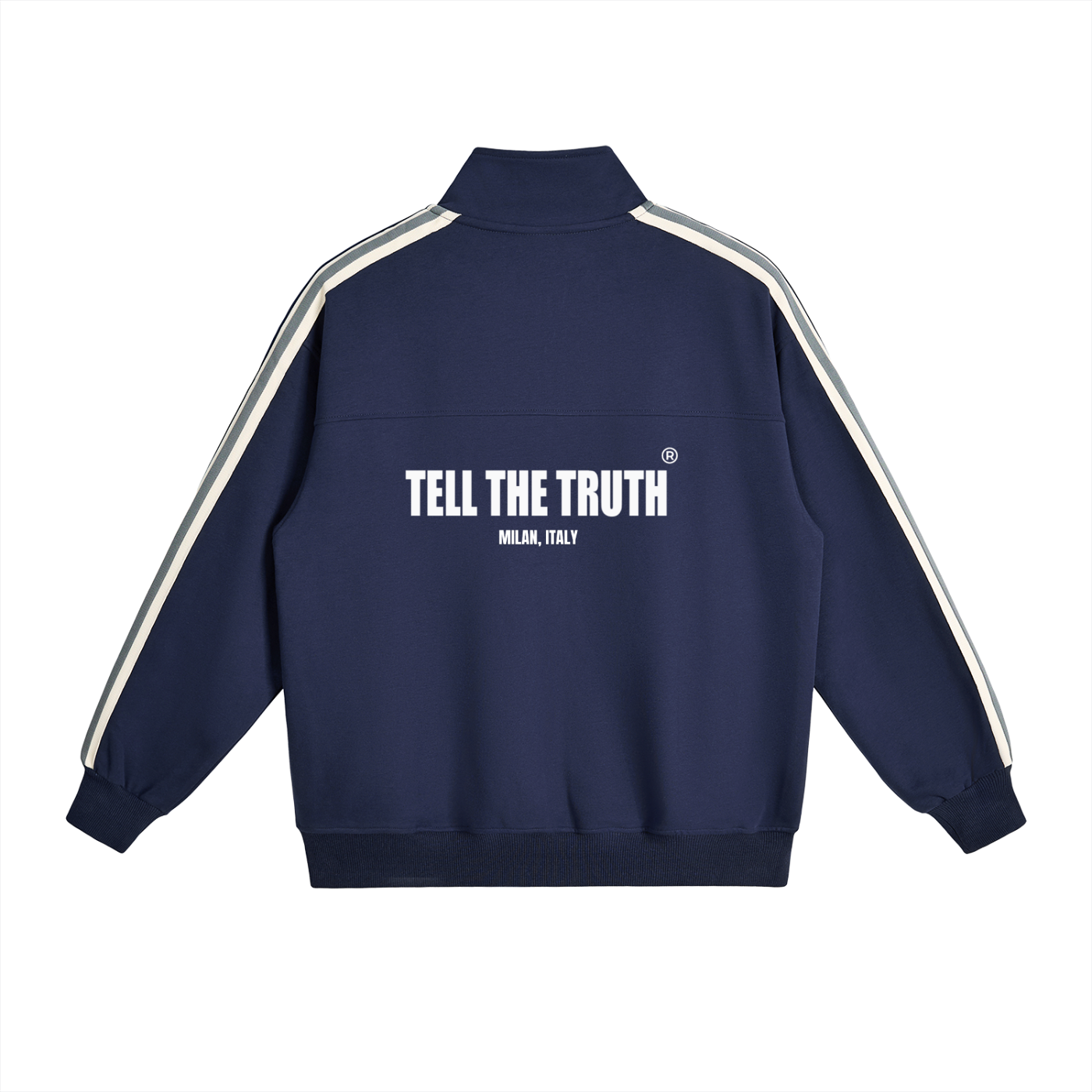 Tell The Truth Side-Stripe Stand Collar  Jacket