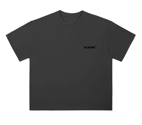 TELL THE TRUTH  Drop Shoulder Cotton T-Shirt