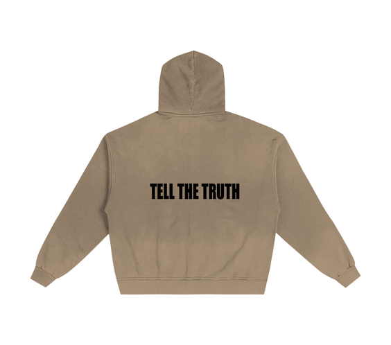 Tell The Truth Emotions Hand-Frayed Sunfade Zip Hoodie
