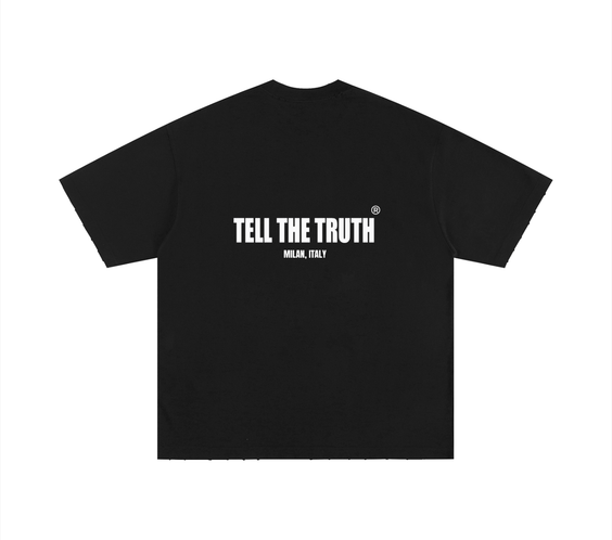 TELL THE TRUTH  Hand-frayed T-Shirt