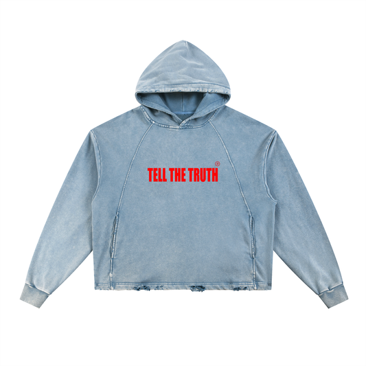 TELL THE TRUTH  Frayed-Hem Hoodie