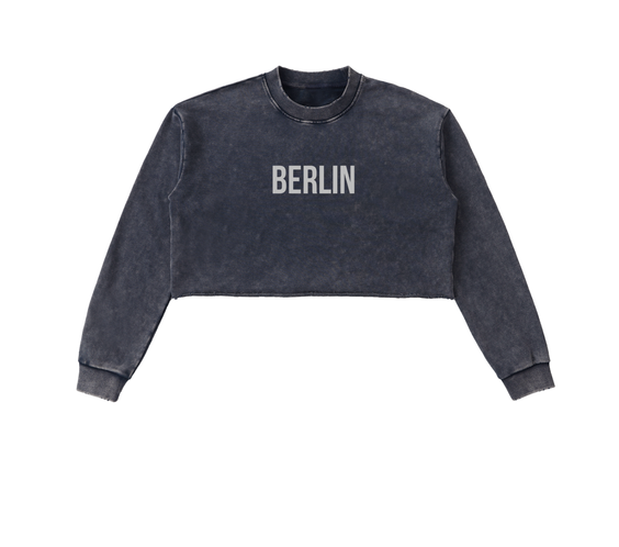 Berlin Snow Washed Cropped Sweatshirt