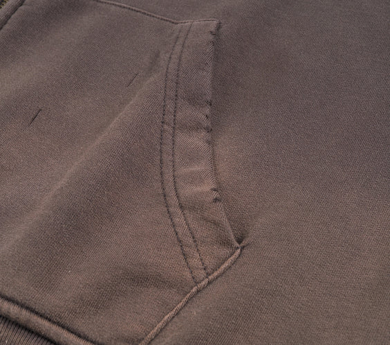 Tell The Truth Hand-Frayed Sunfade Zip Hoodie
