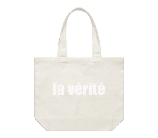 WHITE FRENCH TOTE BAG